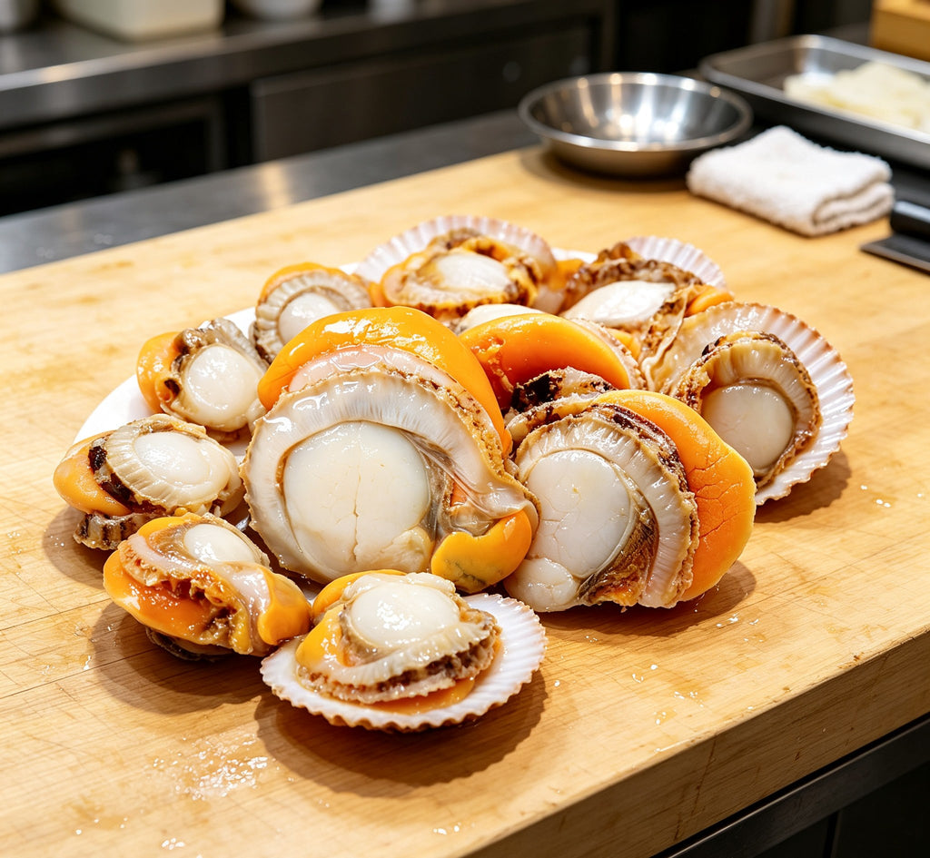 Royal Seafood Delight: Freshly Prepared Scallops